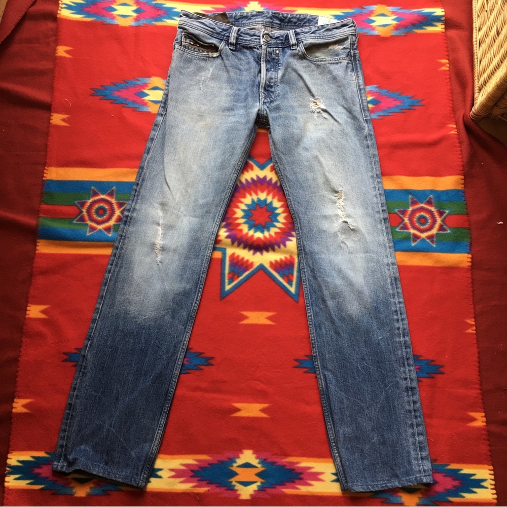 Diesel Safado  Mens Distressed Button Fly Jeans 32/33 Italy